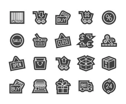 Outline icons thin flat design, modern line stroke style Stock-Illustration