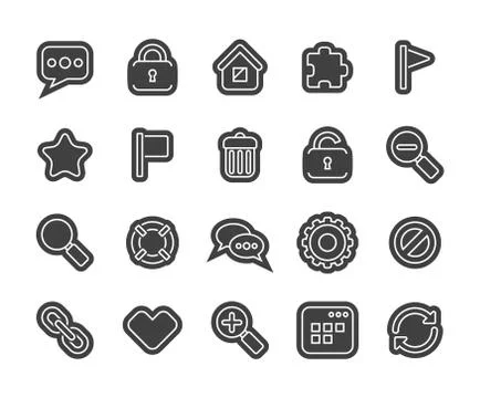 Outline icons thin flat design, modern line stroke style Stock Illustration
