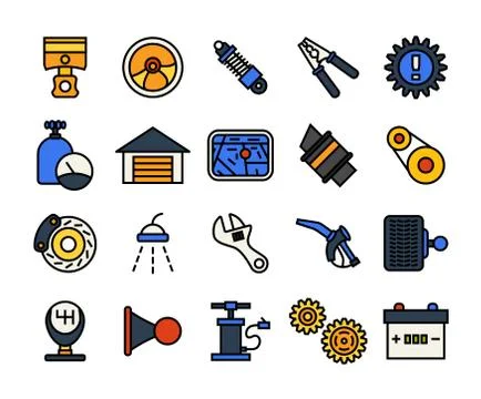 Outline icons thin flat design, modern line stroke style Stock Illustration