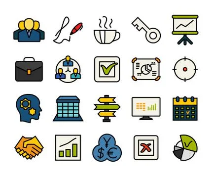 Outline icons thin flat design, modern line stroke style Stock Illustration