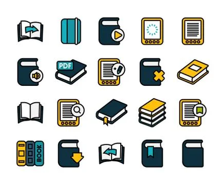Outline icons thin flat design, modern line stroke style Stock Illustration