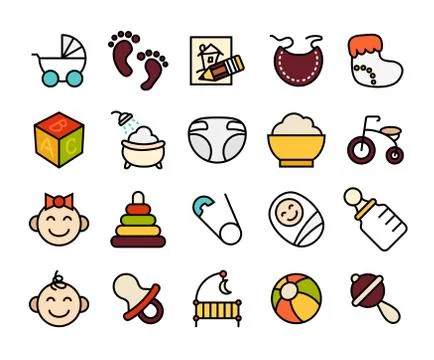 Outline icons thin flat design, modern line stroke style Illustrazione stock