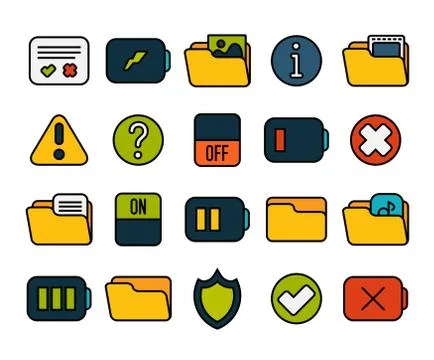 Outline icons thin flat design, modern line stroke style Stock Illustration