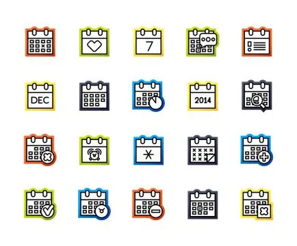 Outline icons thin flat design, modern line stroke style Stock Illustration