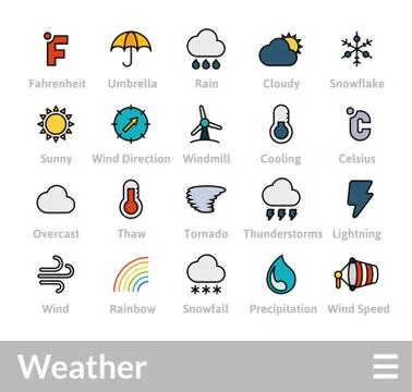 Outline icons thin flat design, modern line stroke style Illustrazione stock