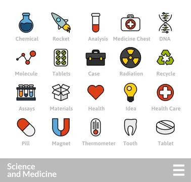 Outline icons thin flat design, modern line stroke style Stock Illustration