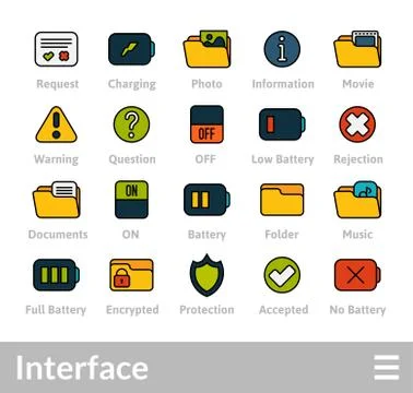 Outline icons thin flat design, modern line stroke style Stock Illustration