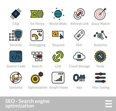 Outline icons thin flat design, modern line stroke style Illustrazione stock