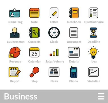 Outline icons thin flat design, modern line stroke style 스톡 일러스트