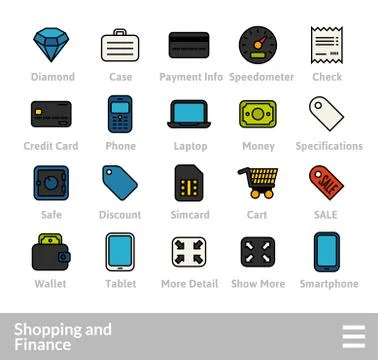 Outline icons thin flat design, modern line stroke style Stock Illustration