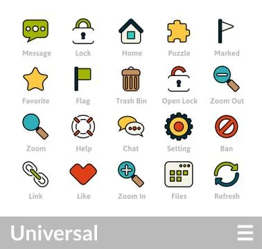 Outline icons thin flat design, modern line stroke style Stock Illustration