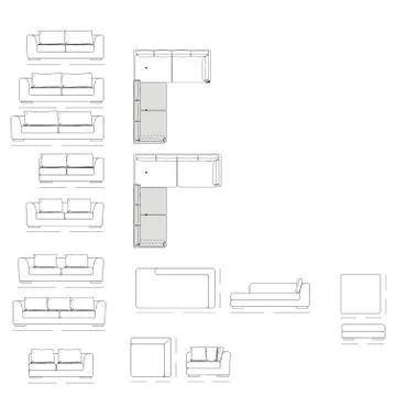 Outline Illustration of the Couch Illustrazione stock