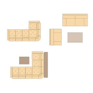 Outline Illustration of the Couch Illustrazione stock