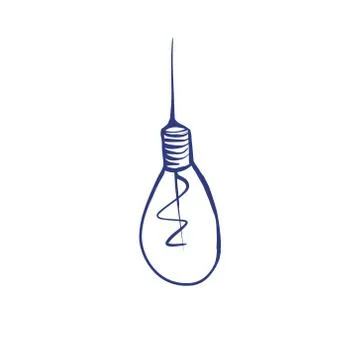 Outline illustration of a light bulb. Vector illustration on a white isolated Stock Illustration