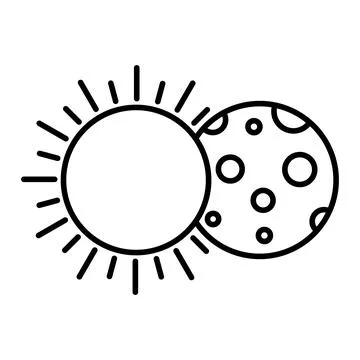 Outline illustration of a solar eclipse icon Stock Illustration