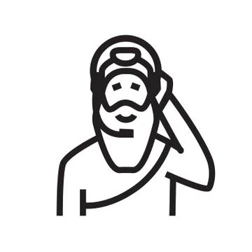 Outline of indian saint Stock Illustration