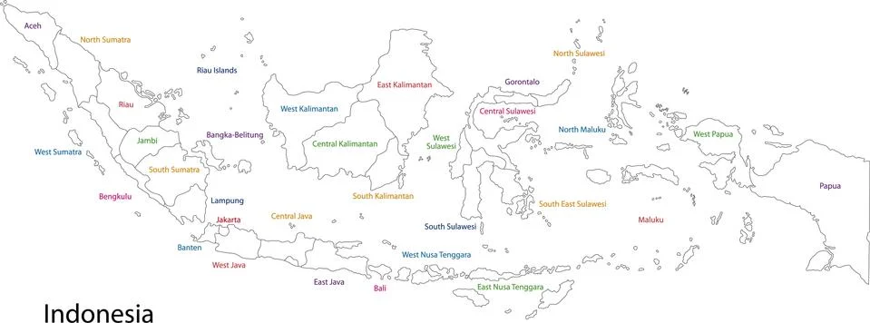 Outline Indonesia map Stock-Illustration