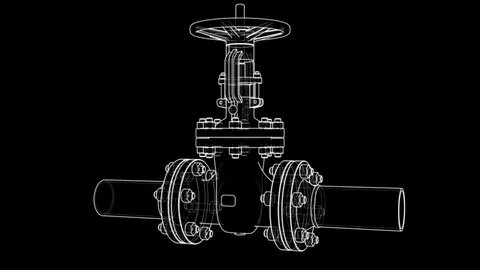 Outline industrial valve | Stock Video | Pond5