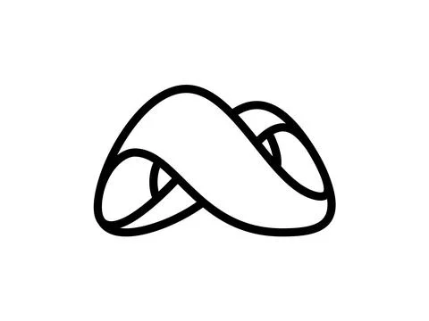 Outline infinity logo. Eternal limitless emblem. Black mobius ribbon silhouet 스톡 일러스트
