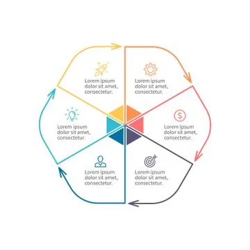 Outline infographic element with arrows Stock Illustration