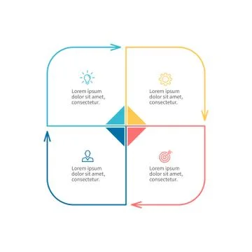 Outline infographic element with arrows Stock Illustration