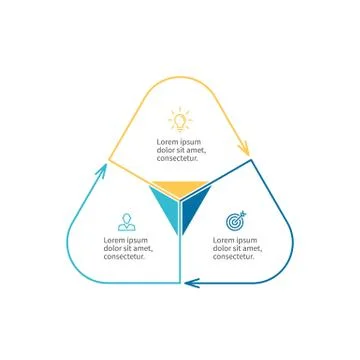 Outline infographic element with arrows Stock Illustration