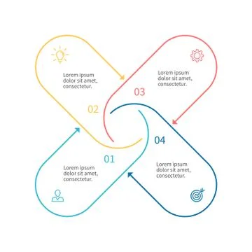 Outline infographic element with arrows Stock Illustration