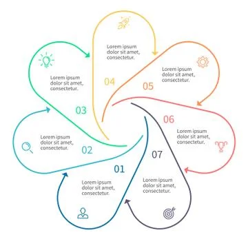 Outline infographic element with arrows Stock Illustration