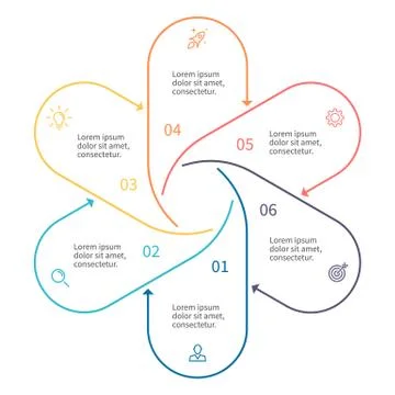 Outline infographic element with arrows Stock Illustration