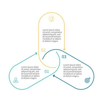 Outline infographic element with arrows Stock Illustration