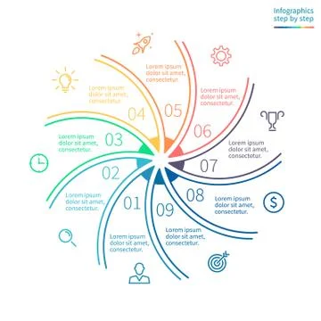 Outline infographic element Stock Illustration