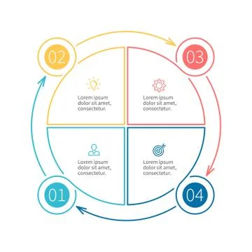 Outline infographic pie chart Stock Illustration