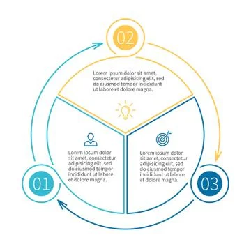 Outline infographic pie chart Stock Illustration