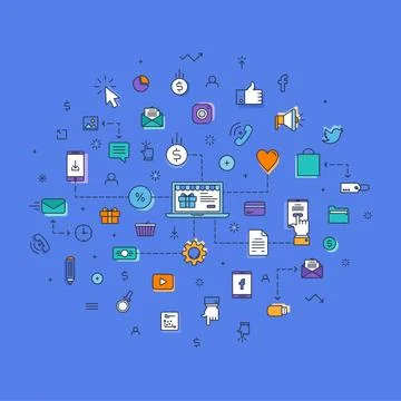 Outline infographics Stock Photos