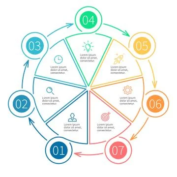 Outline infographics, pie chart Stock Illustration