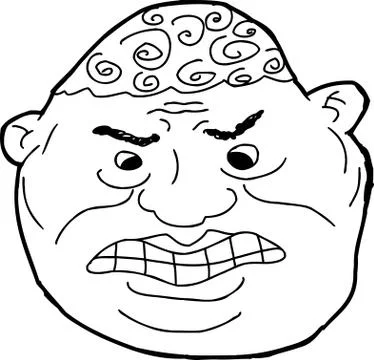 Outline of insulted man Stock Illustration