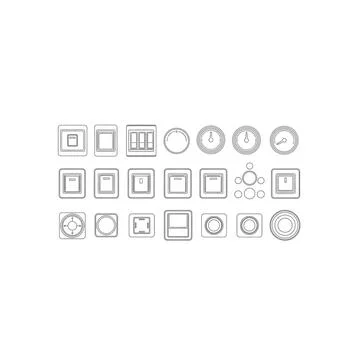 Outline interface icon set for time, frames, and abstract concepts Stock Illustration