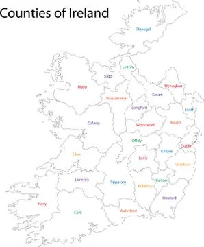 Outline Ireland map Stock Illustration