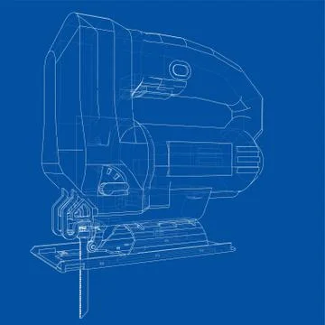 Outline Jig saw. Vector Stock Illustration