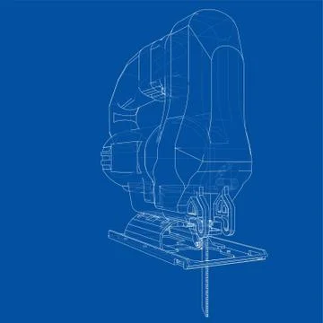 Outline Jig saw. Vector Stock Illustration