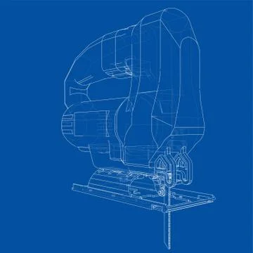Outline Jig saw. Vector Stock Illustration