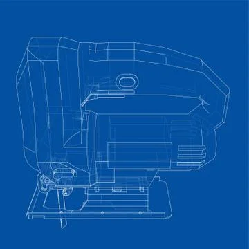 Outline Jig saw. Vector Stock Illustration