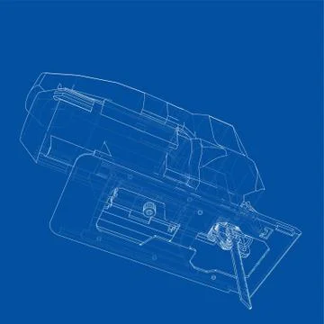 Outline Jig saw. Vector Stock Illustration
