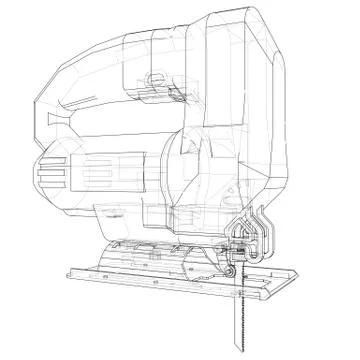 Outline Jig saw. Vector Stock Illustration