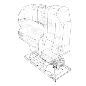 Outline Jig saw. Vector Stock Illustration