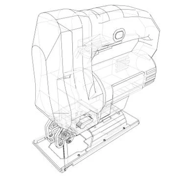 Outline Jig saw. Vector Stock Illustration