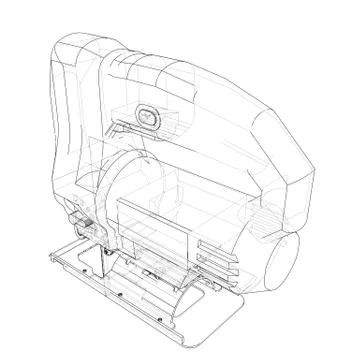 Outline Jig saw. Vector Stock Illustration