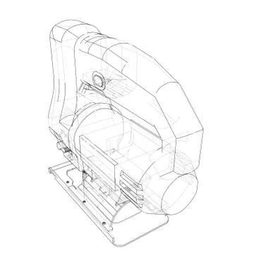 Outline Jig saw. Vector Stock Illustration