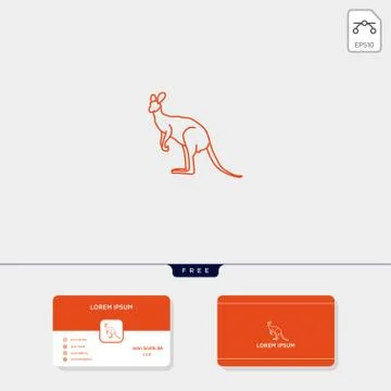 Outline kangaroo creative logo template for corporate vector illustration, bu Stock Illustration