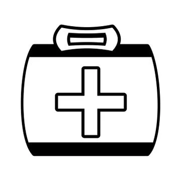 Outline kit first aid cross emergency medical 스톡 일러스트